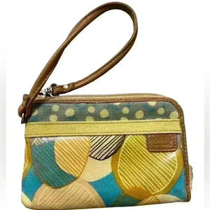Fossil key-per wristlet wallet zip‎ up card slots